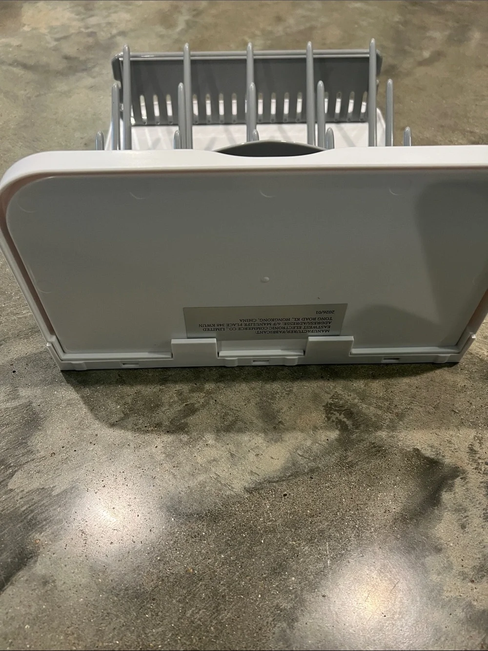 White & Gray Bottle Drying Rack - Compact Kitchen Drying Stand